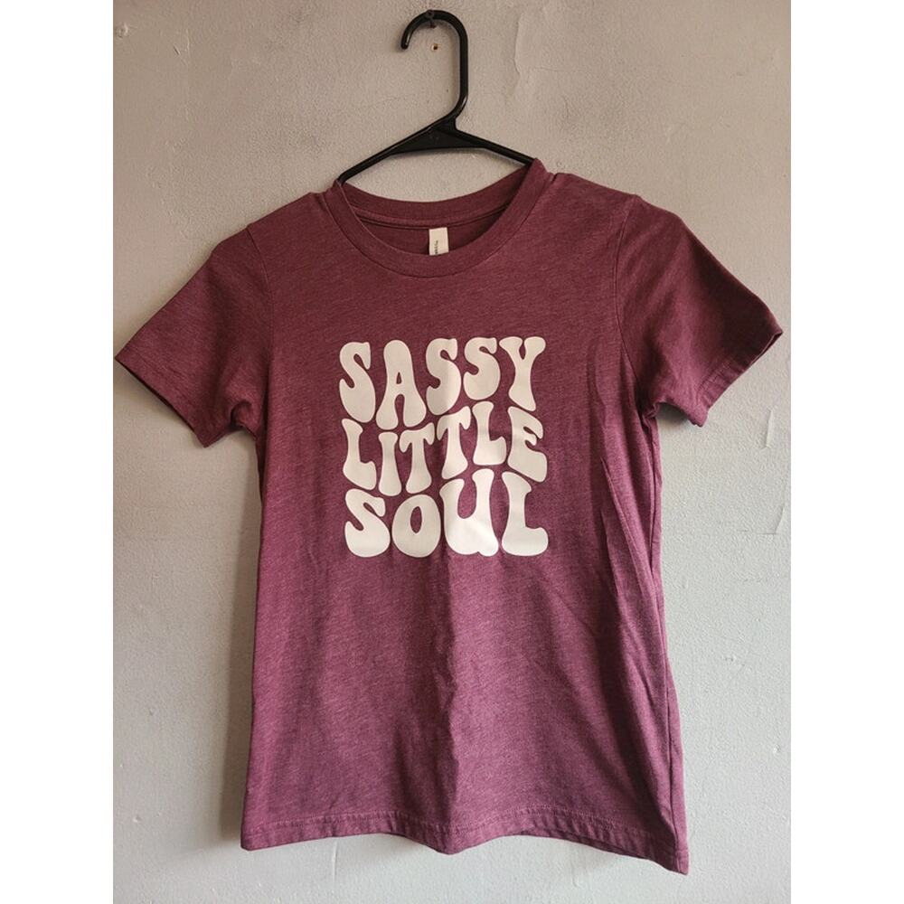 New girl's size 14/16 "Sassy Little Soul" mauve heather tee crewneck t-shirt